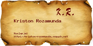 Kriston Rozamunda névjegykártya